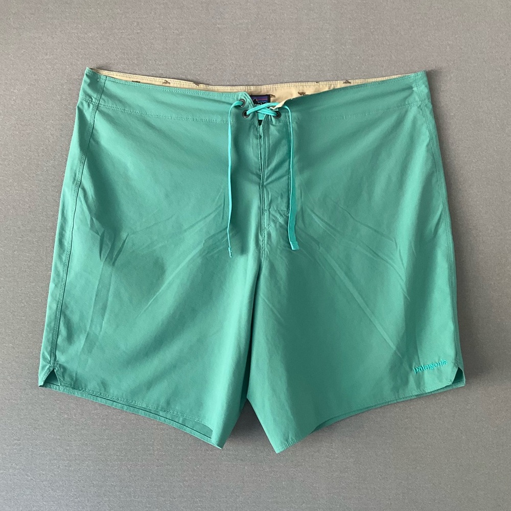 Patagonia Teal Board Shorts, Caribbean Turquoise Green, Men's, 38